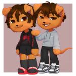 anthro brother_(lore) brothers_(lore) canid canine canis clothing designer_clothes domestic_dog duo hi_res jordan_(brand) kiari_(palmtrees) male male/male mammal nike potcake_dog revenge sibling_(lore) supreme twins_(lore) xxxtentacion