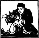 after_transformation canid canine clothed clothing dress duo female feral fox hand_on_shoulder human husband_and_wife lady_into_fox low_res male mammal married_couple official_art r._a._garnett simple_background stereoscope victorian white_background woodcut