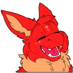 dragon eyes_closed mythological_creature mythological_scalie mythology open_mouth red_body scalie solo symrea telegram_sticker