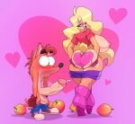  activision apple bandicoot big_breasts big_butt bigdad123 blonde_hair blush bodily_fluids bodypaint boots breasts butt clothing crash_bandicoot crash_bandicoot_(series) duo erection female footwear genital_fluids genitals hair holidays male mammal marsupial nude penis pink_boots pink_clothing pink_footwear pink_shoes precum presenting presenting_hindquarters red_clothing red_shirt red_topwear shirt shoes tawna_bandicoot topwear valentine&#039;s_day video_games 