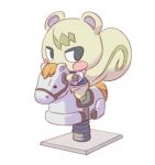 2024 animal_crossing anthro bottomless bottomless_male clothed clothing featureless_crotch fur hi_res kopa_nishikida looking_aside male mammal marshal_(animal_crossing) nintendo playing rodent sciurid simple_background solo tail topwear tree_squirrel white_background white_body white_fur