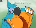  absurd_res anthro avian bird blin_(tloz) bokoblin breath_of_the_wild duo foreskin genitals hi_res kass_(tloz) male male/male nintendo pecjob pecs penis pizzaozzy_(artist) rito sex the_legend_of_zelda video_games warts 