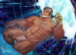  1boy abs bara beard bulge covered_penis dark-skinned_male dark_skin dutch_angle facial_hair full_beard hairy highres indie_virtual_youtuber kaito_navigator large_pectorals looking_at_viewer male_focus male_swimwear mature_male mowang_yu muscular muscular_male mustache_stubble navel navel_hair nipples parted_lips pectorals scar scar_on_face scar_on_nose see-through short_hair smile solo standing stomach strongman_waist stubble swim_briefs thick_arm_hair thick_beard thick_eyebrows thick_thighs thighs topless_male two-tone_beard virtual_youtuber wading wet_male_swimwear white_male_swimwear 