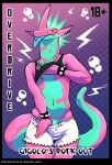 absurd_res anthro blue_tongue bottomwear bracelet clothing comic cover cover_art cover_page dart_sheen_(bruce) glistening glistening_body grin hi_res jewelry low_key_toxtricity male male/male markings navel necklace nintendo nipple_piercing nipples piercing pink_body pok&eacute;mon pok&eacute;mon_(species) punk shirt shorts size_difference smile solo spiked_bracelet spikes submissive submissive_male tank_top thick_tail thick_thighs tight_clothing tongue tongue_piercing topwear toxtricity ventesthefloof video_games 
