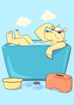  2024 anthro bathtub bear belly biped blush eyes_closed feet hi_res humanoid_hands kemono mammal panda_po solo towel 