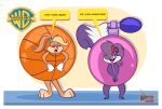  anthro basketball basketball_costume duo female fifi_la_fume hi_res kigtoons lagomorph leporid lola_bunny looney_tunes mammal mephitid nafyo-toons perfume perfume_costume rabbit skunk tiny_toon_adventures warner_brothers 