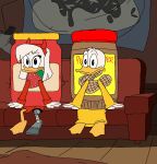  anatid anseriform anthro avian bird clothing costume della della_duck disney donald_duck duck ducktales ducktales_(2017) duo female food food_costume hi_res jam_costume jelly_(food) jelly_costume kigtoons male peanut_butter peanut_butter_costume strawberry_jam strawberry_jam_costume strawberry_jelly strawberry_jelly_costume 