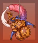  alternate_version_at_source anthro balls bedroom_eyes big_ball big_balls big_penis black_eyes bodily_fluids brown_hair clothing cum cumshot dancing ejaculation erection fingerless_gloves genital_fluids genitals geoffrey_the_giraffe giraffe giraffid gloves hair handwear hi_res hooves huge_balls huge_penis hyper hyper_balls hyper_genitalia hyper_penis leggings legwear looking_at_viewer looking_back male mammal mascot multicolored_body narrowed_eyes penis pole pole_dancing seductive solo spots spotted_body stripper_pole thong tongue tongue_out topwear toys_&quot;r&quot;_us two_tone_body underwear vest yowesephth 