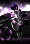  breasts car choker clothed clothing dress female hair hair_over_eye hi_res jewelry machine necklace not_furry one_eye_obstructed robot solo vehicle zedrin 