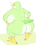  &lt;3 alternate_version_at_source amad_no_moto anthro avian beak big_breasts big_butt blush breasts butt crouching eyebrows feathers female green_body green_feathers hi_res huge_breasts huge_butt looking_back multicolored_body multicolored_feathers non-mammal_breasts nude open_beak open_mouth simple_background solo thick_thighs two_tone_body two_tone_feathers white_background white_body white_feathers yellow_eyes 