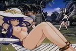  anklet anklets breasts hat nipples photoshop ranma_1/2 screencap shampoo_(ranma_1/2) sunbathing 