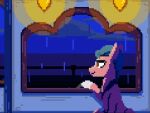  animated blinking brown_eyes digital_media_(artwork) earth_pony equid equine hasbro hitch_trailblazer_(mlp) horse male mammal mlp_g5 my_little_pony pixel_(artwork) pixel_animation pony sash scribble-potato short_playtime solo train turquoise_hair vehicle 