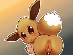  bodily_fluids butt eevee female genital_fluids genitals hi_res koufun nintendo pok&eacute;mon pok&eacute;mon_(species) pussy pussy_juice solo video_games 