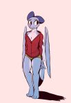  2022 3_toes anthro barefoot blue_body bottomwear clothed clothing digital_media_(artwork) dragon enginetrap feet female fully_clothed hi_res hoodie horn light lighting membrane_(anatomy) membranous_wings scalie shaded shadow shorts solo standing syl_(enginetrap) toes topwear western_dragon wings 