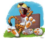  anthro cheetos chester_cheetah male mascot solo teaselbone 