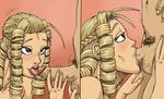  blonde_hair capcom curly_hair fellatio kanzuki_karin oral penis pubic_hair ragathol street_fighter tongue uncensored 