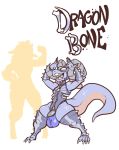  anthro bulge clothing dragon flaccid horn jintonic male open_mouth penis penis_base solo standing thick_thighs tight_clothing underwear 