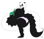  2013 anthro belly big_belly big_breasts big_butt blush breasts butt clothing digital_media_(artwork) female fur green_eyes hair huge_breasts hyper hyper_belly hyper_pregnancy lesang mammal mephitid multicolored_body multicolored_fur panties pregnant shirt simple_background skunk smile smiling_at_viewer solo stacy_(satsumalord) thick_thighs topwear two_tone_body two_tone_fur underwear white_background white_hair 