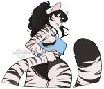  2022 alpha_channel anthro black_hair black_stripes breasts clothed clothing digital_media_(artwork) eyebrows eyelashes felid female fur hair kittydee mammal orange pantherine purple_eyes simple_background smile striped_body striped_fur stripes tiger transparent_background white_body white_fur 