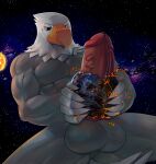  2022 abs absurd_res accipitrid accipitriform animal_crossing anthro apollo_(animal_crossing) avian bald_eagle balls beak big_balls big_penis bird bodily_fluids destruction eagle fire genital_fluids genitals giga glans hi_res humanoid_genitalia humanoid_penis macro male muscular muscular_anthro muscular_male nintendo nipples pecs penetration penis pink_glans pink_penis planet planet_destruction planet_penetration precum sea_eagle soina solo sun vein video_games 