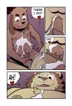  &lt;3 absurd_res anal anal_penetration anthro balls bodily_fluids body_hair brown_body brown_fur brown_hair butt canid canine canis clothing comic cum cum_covered cum_drip cum_in_ass cum_inside cum_on_chest cum_on_face cum_on_penis dialogue domestic_dog dripping duo english_text erection felid foreskin fur furniture genital_fluids genitals hair hi_res holding_object humanoid_genitalia humanoid_hands humanoid_penis lion lying male male/male mammal messy moan navel nipples nude on_back one_eye_closed pantherine partially_retracted_foreskin penetration penis pubes smile sofa standing sweat t0l0k text tongue tongue_out yellow_body yellow_fur 
