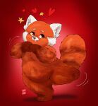  &lt;3 absurd_res ailurid anthro chubby_female cute_expression disney female hi_res joaoppereiraus mammal mei_lee pixar raised_leg red_panda slightly_chubby smile solo turning_red young 