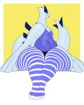  absurd_res ambiguous_gender anthro avian blue_clothing blue_legwear blue_thigh_highs chubby_anthro clothing front_view hi_res legendary_pok&eacute;mon legs_together legwear looking_at_viewer lugia nintendo pattern_clothing pattern_legwear pattern_thigh_highs pok&eacute;mon pok&eacute;mon_(species) simple_background sitting solo splashyu striped_clothing striped_legwear striped_thigh_highs stripes thick_thighs thigh_highs video_games white_clothing white_legwear white_thigh_highs 