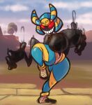  2022 anthro big_breasts breasts clothed clothing cofagrigus curvy_figure detailed_background exposed_breasts female ghost hi_res huge_breasts hybrid medicham mummy nintendo partially_clothed pok&eacute;mon pok&eacute;mon_(species) solo spirit thick_thighs undead video_games voluptuous wide_hips wonsterchan wraps 