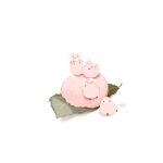  bird chai_(drawingchisanne) cherry_blossoms commentary_request flower flower_on_head food food_focus leaf looking_at_viewer mochi no_humans original petals sakura_mochi signature sitting_on_food sweets undersized_animal wagashi white_background 