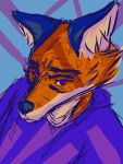  abstract_background anthro canid canine fox hi_res male mammal red_fox sketch solo vulpiro 