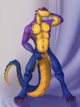  animal_genitalia anthro genital_slit genitals hi_res lizard lizardman male neverneverland pinup pose presenting reptile scales scalie slit solo spittor_(spittor) spread_slit teasing 