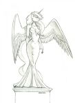  anthro baron_engel breasts cleavage clothed clothing dress equid equine feathered_wings feathers female friendship_is_magic hair hi_res horn mammal my_little_pony princess_celestia_(mlp) sculpture solo statue winged_unicorn wings 