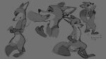  absurd_res anthro canid canine disney english_text fellatio fox fur genitals half-closed_eyes hi_res male male/male mammal narrowed_eyes nick_wilde oral penile penis sex simple_background sketch text trevart zootopia 