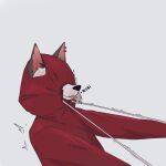  anthro blep canid canine canis clothing coat female helluva_boss hi_res humor loona_(helluva_boss) mammal pawpsiclew red_sclera solo tongue tongue_out topwear wolf 