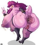  anthro anus armwear big_breasts big_butt breasts butt clothing deltarune dryadex female huge_breasts hyper hyper_breasts lactating legwear milk nipple_piercing nipples piercing pussy reptile scalie solo susie susie_(deltarune) video_games wet 