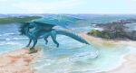  agender ambiguous_gender aquatic_dragon beach cyber-fiber-optics dragon feral marine sea seaside solo veladynee_(character) water 