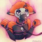 1990s 1ndigocat 2022 anthro canid canine clothed clothing collar crossdressing cute_expression fan_character fox fur girly hi_res kemono lace_bra lingerie male mammal pet petplay pinup pose red_body red_fox red_fur roleplay slave solo tongue tongue_out toony vintage white_eyes young 