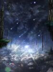  cloud cloudy_sky commentary_request fantasy floating floating_island highres night night_sky no_humans original outdoors satoji_(ochanomkmskry) scenery shooting_star sky star_(sky) starry_sky 