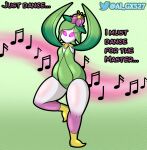  al_gx anthro ballerina ballet breasts clothed clothing dancing dialogue english_text female hi_res hisuian_lilligant huge_thighs humanoid hypnosis hypnotic_music leaf leaf_hands lilligant mind_control mouthless music musical_note nintendo pok&eacute;mon pok&eacute;mon_(species) regional_form_(pok&eacute;mon) simple_background small_breasts solo solo_focus text thick_thighs trance video_games wide_hips 