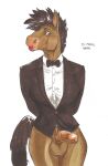  animal_genitalia animal_penis anthro bow_tie clothed clothing equid equine equine_penis formal_wear genitals herm horse hym_(artist) intersex lipstick makeup mammal penis solo 