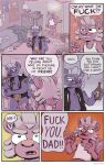  alcohol anthro beer beverage clothing comic dialogue dirk_skunkdad father hi_res male mammal mephitid parent shiny_skunk_(character) shinyluvdisc skunk son underwear 