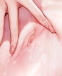  1girl close-up hands hizuki_akira navel original solo spread_navel stomach wet 
