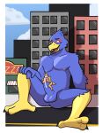  anthro avian bird bodily_fluids bodyjob building canid canine city duo erection falco_lombardi feet fox fox_mccloud genital_fluids genitals hi_res licking macro male male/male mammal nintendo oral penile penis penis_lick precum sex sitting size_difference star_fox tongue tongue_out trexlewd video_games worship 