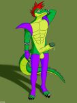  alligator alligatorid anthro anthro_only balls big_balls big_penis bodily_fluids colored crocodilian digital_media_(artwork) dustin_c erection eyewear five_nights_at_freddy&#039;s five_nights_at_freddy&#039;s:_security_breach genital_fluids genitals green_body green_skin hair hi_res humanoid_genitalia looking_at_viewer male mohawk montgomery_gator_(fnaf) muscular nude penis reptile scalie scott_cawthon scottgames shaded simple_background smile solo video_games 