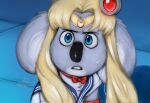  anthro any_dragonn bow_tie buster_moon clothed clothing crossdressing hi_res humor illumination_entertainment koala male mammal marsupial meme parody sailor_moon_(character) sailor_moon_(series) sailor_moon_redraw_challenge sing_(movie) solo vombatiform wig 