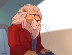  aimeenation anthro bored clay_calloway_(sing) felid hair hi_res illumination_entertainment inside lion male mammal old pantherine signature sing_(movie) solo unamused whiskers white_hair 