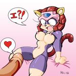  animal_ears bb blush breasts furry kyatto_ninden_teyandee large_breasts melthehybrid penis polly_esther pov pururun pussy robot_girl samurai_pizza_cats tail 