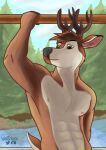  animal_humanoid anthro cervid forest forest_background hi_res horn humanoid male mammal mammal_humanoid muscular muscular_male nature nature_background plant sigma_x sigma_x_(character) solo tree volktex 