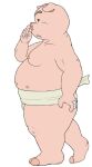  2017 anthro asian_clothing bandage belly big_belly clothing daiji013 domestic_pig east_asian_clothing humanoid_hands japanese_clothing kemono male mammal mawashi moobs nipples overweight overweight_male simple_background solo suid suina sus_(pig) white_background young 