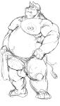  2022 anthro asian_clothing balls belly big_belly blush bovid bovine cattle clothing east_asian_clothing erection facial_piercing fundoshi genitals hi_res horn humanoid_genitalia humanoid_hands humanoid_penis japanese_clothing kemono kotobuki male mammal moobs nipples nose_piercing nose_ring overweight overweight_male penis piercing sketch solo underwear 